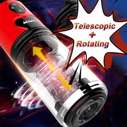 Automatic Telescopic Rotation Piston Male Masturbator Tools Sexual Moans Voice Sex Machine Vagina Real Pussy Sex Toys For Man