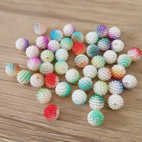 Wholesale Mixed Colors Rainbow Colors Acrylic Cherry Beads Round 10MM 12MM 14MM 18MM 20MM Plastic Chunky Necklace Jewelry Beads