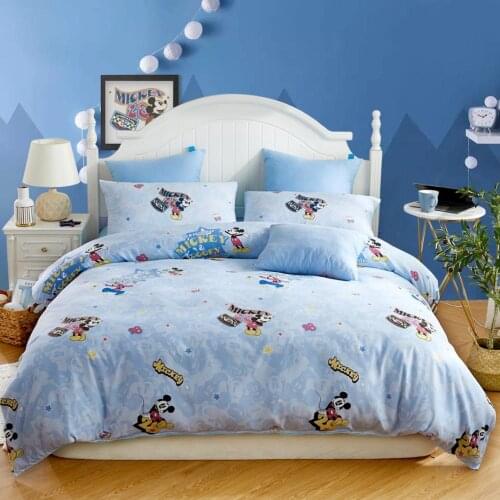 Disney Mickey Minnie Mouse Bedding Set Quilt Duvet Cover Pillowcase Cartoon Children Boys Girls Flat Bed Sheet Sets Home Textile