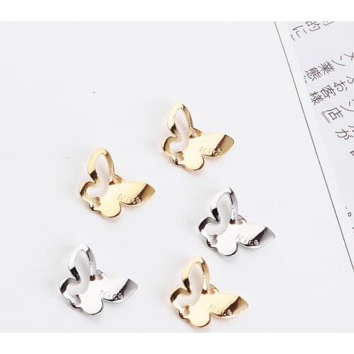 DIY handmade jewelry accessories copper butterfly pierced earrings pendant earrings ear clip material accessories