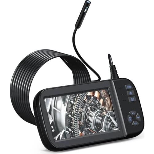 Dual lens industrial endoscope camera 1080P 4.5 with detachable semi-rigid cable