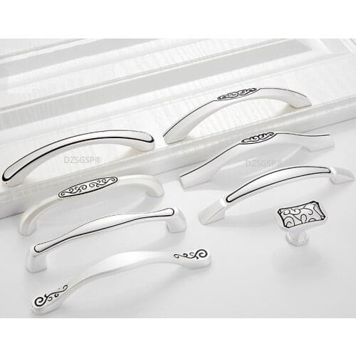 Closet Dresser Hardware Kitchen Drawer Knobs Silver Threaded Cabinet Cupboard Pulls Nordic Style Zinc Alloy