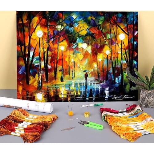 Gold Alley Printed Canvas 11CT Cross-Stitch Patterns Embroidery DMC Threads Handiwork Handmade Craft Hobby Floss For Sales