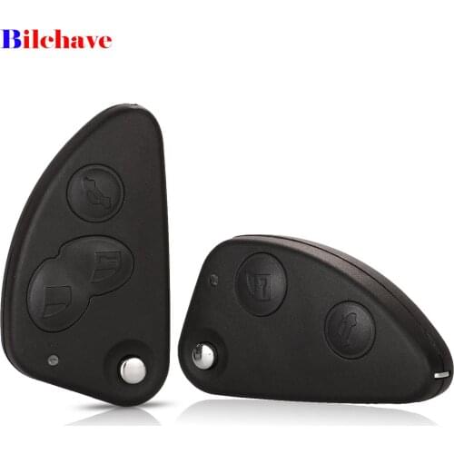 Bilchave 2/3 Buttons Flip Folding Remote Car Key Shell Fob For Alfa Romeo 147 156 166 GT With Uncut Blade Replacement