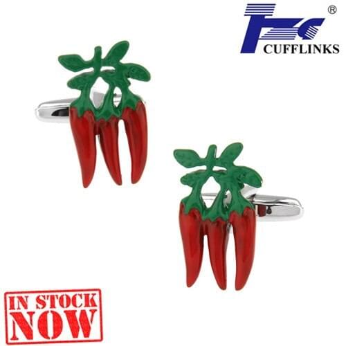 Red Pepper Cufflink Cuff Link 2 Pairs Free Shipping Promotion