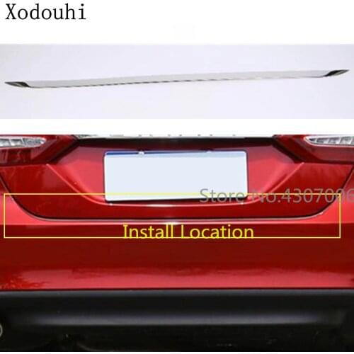 Car Cover Trunk Bumper Rear Tail Door Bottom Tailgate Frame Plate Trim Hood 1pcs For Toyota New Camry XV70 2017 2018 2019 2020