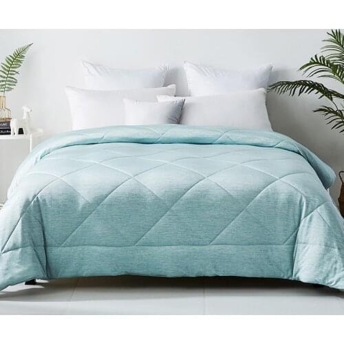Summer Blanket Cool Thin Bed Quilt Comfortable Solid Color Printed Double Sided Three Seasons Comforter Cotton Quilted Bedspread