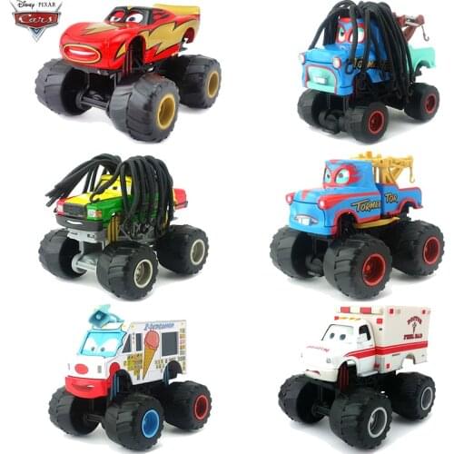 1:55 Disney Pixar Cars Big Feet Long Hair Mater Ambulance Car Toys Lightning McQueen Metal Diecast Car Toys Kids Birthday Gift