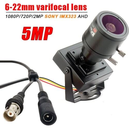 6-22mm Varifocal Lens 5MP Mini AHD Camera HD 1080P 2MP Sony IMX323 1.0MP Sensor Ahd Micro Video Security Surveillance Camera