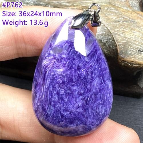 Natural Purple Charoite Pendant Jewelry For Women Man Silver Love Gift Russia Crystal Water Drop Beads Healing Luck Stone AAAAA