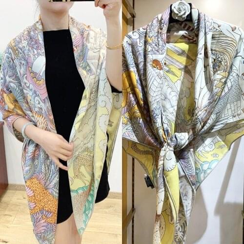 New Style 140cm Silk Cashmere Square Scarf Wraps Shawls Scarves For Women Warmer Neckerchief