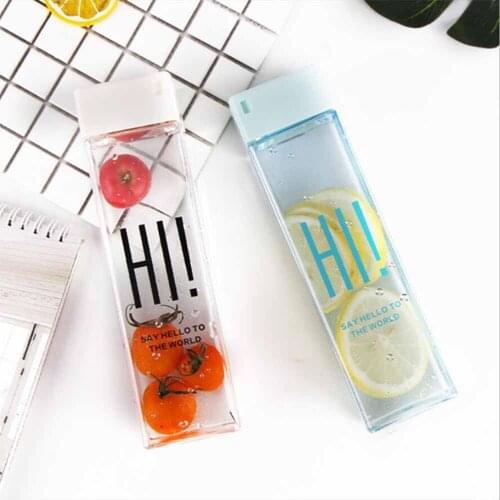 570ml Bottle Free Water Square Shape Plastic Cup Korea outdoor Sport Bottle Student Portable Unbreakable Kettle Tool 10150E