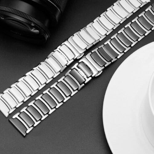 Ceramic Stainless Steel Strap For For Huawei Watch GT/GT2 46MM Honor Magic Smart Band Bracelet Straps For TicWatch Pro Wristband