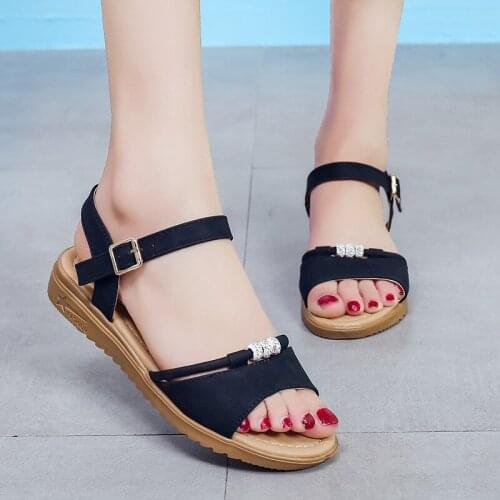Elegant metal decoration sandals women summer shoes fashion buckle platform shoes woman sandals solid 2021 female shoe plus size