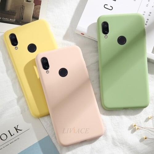 Candy color silicone phone case on for xiaomi redmi 7 / redmi note 7 pro matte soft tpu back cover redmi7 redmi note7 fundas