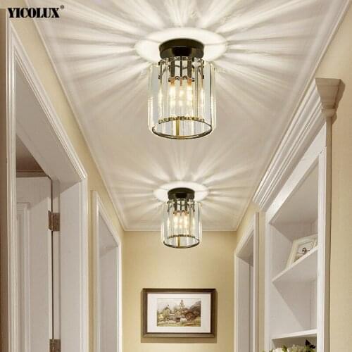 Nordic Simple Crystal Ceiling Lamp For Bedroom Living Room Corridor Bedside Black Golden Lights Decorative Lighting Luminaire
