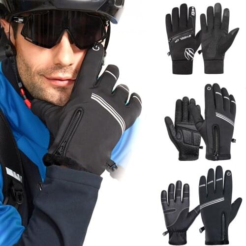 Winter Thermal Fleece Gloves Women Men Waterproof Touchscreen Warm Gloves Outdoor Motorcycle Cycling Skiing Full Finger Gloves