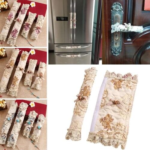 1 Pair Cotton Door Handle Covers Refrigerator Doorknob Cover Practical Double-Door Fridge Gloves Protector Home Kitchen Tools