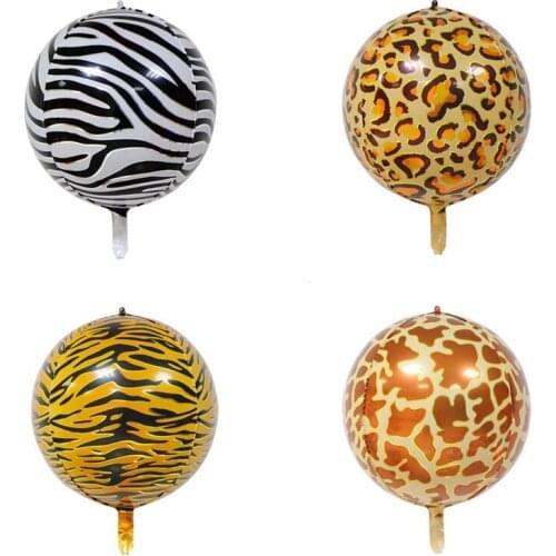 1PC 24inch 4D Animal Print Foil Balloons Birthday Wedding Forest Party Decor Helium Ballons Tiger Leopard Zebra Giraffe Shower