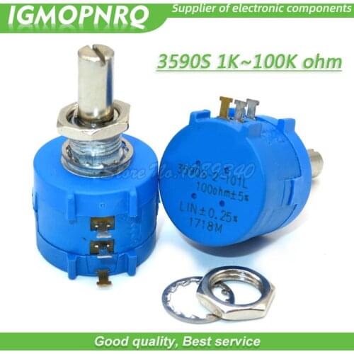 1pcs 3590S 1K 2K 5K 10K 20K 50K 100K ohm Precision Potentiometer Adjustable Resistor 3590 102 103 502 103 203 503 104 IGMOPNRQ