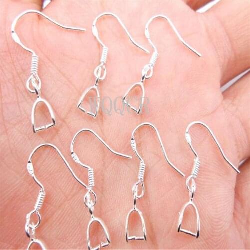 100PCS Lettering 925 Silver Earring Hook Drop Earrings Clip Hooks Suitable For DIY Earring Jewelry Making Accessories