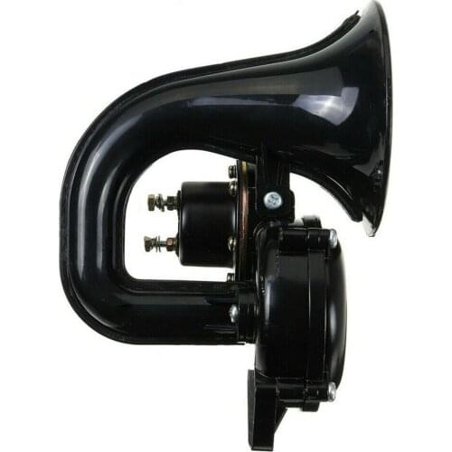 12V/24V Black Electric Horn 300dB Loud Sound Air Horn Horn Loud Clear Car Modification Accessories For Truck Car Motorcycle