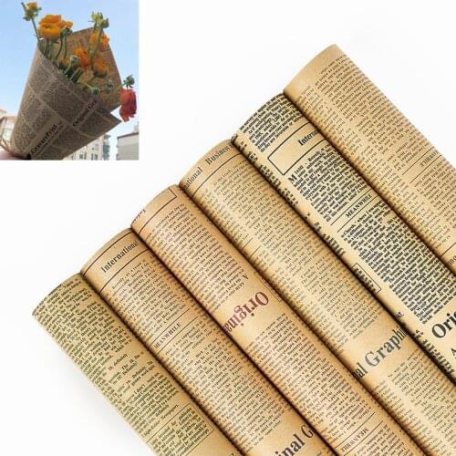 50*70cm 5Pcs/Set Kraft Retro Wrapper Flower wrapping paper gift wrapping paper
