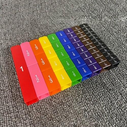 51pcs Mathematic Fraction Percentage Cube Math Teaching Learning Stacks Tower Set Dice Durable Educational Toys