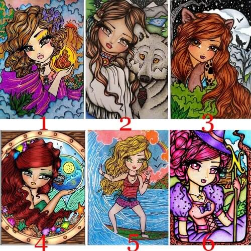 5D DIY Diamond Painting Cartoon Girl Princess Home Decor Full Round Square Diamond Embroidery Cross Stitch Mosaic