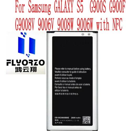 New High Quality 2800mAh EB-BG900BBE Battery For Samsung GALAXY S5 G900S G900F G9008V 9006V 9008W 9006W with NFC Mobile Phone