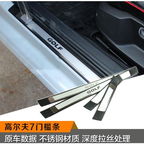 Free shipping 4pcs/lot ultra-thin Stainless Steel Door Sill pedal Scuff Plate for Volkswagen Golf 7