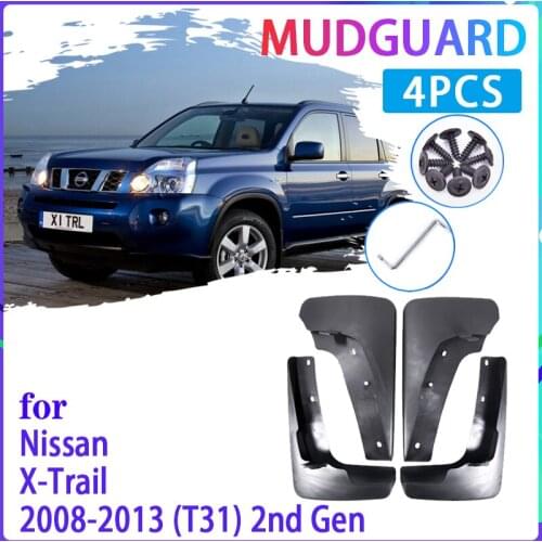 4 PCS Car Mud Flaps for Nissan X-Trail 2008~2013 T31 2009 2010 2011 2012 Mudguard Splash Guards Fender Mudflaps Auto Accessories