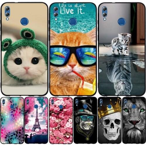 For Huawei Honor 8X Max Case Cover Soft Silicone TPU Cute Cat Painted Back Cover for Huawei Honor 8 X 8X Max Protect Phone Shell