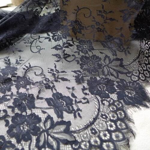 Black Stickerei Lace Fabric, Beautiful Chantilly Guipure Lace, Bridal Wedding Floral Fabric, Curtains Draping Dress Lace Fabric
