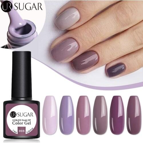 UR SUGAR 7.5ml Gel Nail Polish Nude Light Purple Professional Color Soak Off UV LED Varnish Gel 2021 Newest Fashion Paint Gel