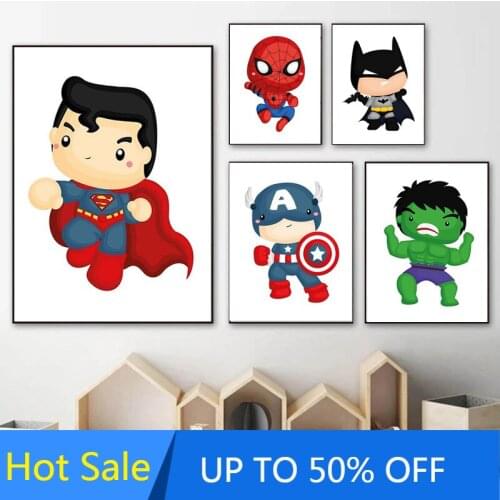 Marvel Superhero Canvas Painting Wall Art Print Cartoon Poster Nursery Nordic Kid Decoration Picture Baby Bedroom Home Decor