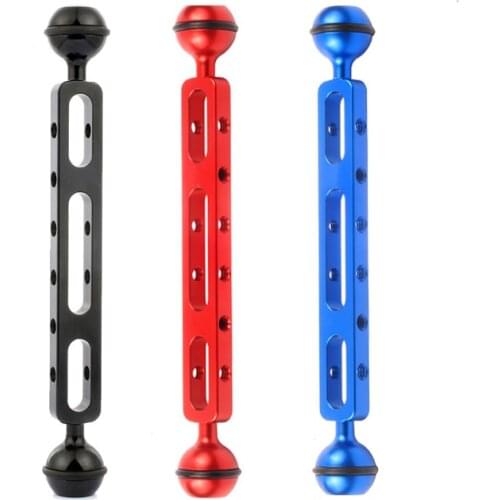 20CM CNC Aluminum Alloy Brackets For Diving Flash Lights Extension Arm with Ball Head Adaptor for GoPro Hero SJcam Cameras