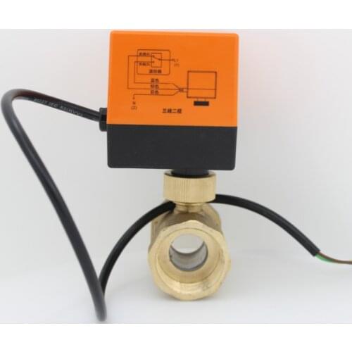 AC24V AC220V electric actuator brass ball valve Cold&hot water/Water vapor/heat gas 2 way Brass Motorized Ball Valve DN15 - DN32