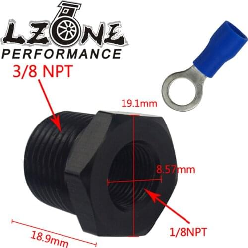 LZONE - 3/8" Male To 1/8" Female NPT Thread Reducer Hex Bushing Pipe Fitting Aluminum Straight Pipe Reducer Adapter Fitting