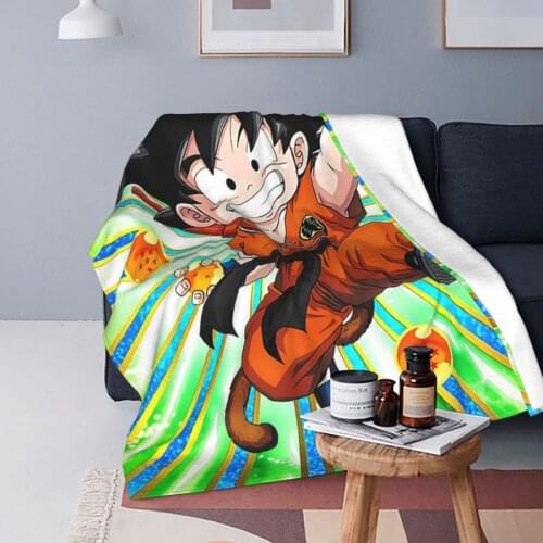 Son Goku Cute Monkey Blanket Coral Fleece Plush Spring Autumn Anime Japan Soft Throw Blankets for Bed Couch Bedding Throws