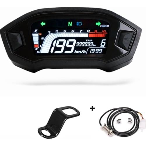 Motorcycle Universal LCD Cylind For1,2,4 Cylinder ​Speedometer 13000RPM Optional Backlight Digital Odemeter Tachometer
