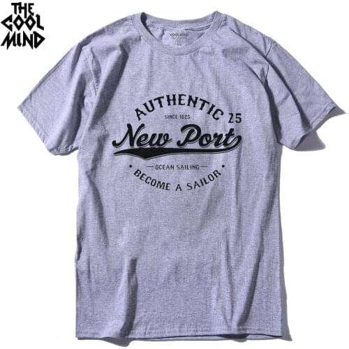 COOLMIND QI0115A cotton short sleeve new port printed men T shirt casual o-neck knitted mens T-shirt mens tops tee shirts
