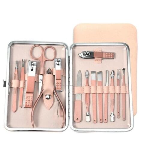 20Set/Lot Rose Gold Stainless Steel Nail Clippers Set Nail Tool Exfoliating And Polishing Tools Manicure Set Nail Tools HA2148