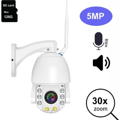 Onvif audio support 1080P 2MP 5MP Outdoor nightvision SD card WiFi Speed Dome Camera wireless IP PTZ camera 30X Zoom CamHi