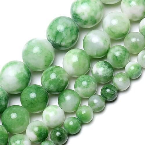 Wholesale Natural Gem stone Green Persian Jades Smooth Round Beads 6mm 8mm 10mm 12mm For DIY Jewelry Making Necklace