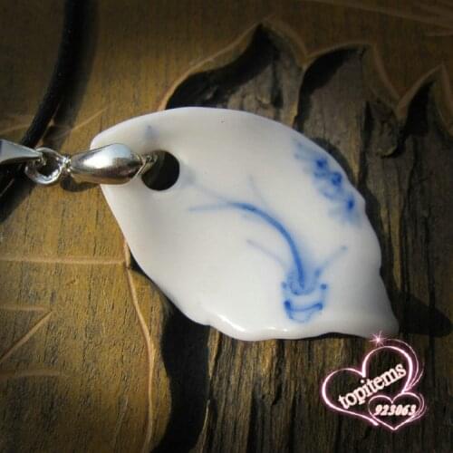 Original Chinese Style Hand-painted Vintage Leaf Ceramic Rich Fish Pendant Necklace Ethnic Jewelry For Women