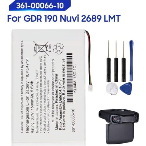 Original Replacement Battery For Garmin GDR 190 Nuvi 2689 LMT 361-00066-10 Genuine Battery 1500mAh
