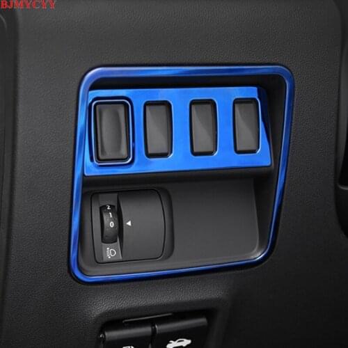 BJMYCYY Automobile headlight switch panel stainless steel decorative frame For Renault Koleos 2017 2018 Accessories