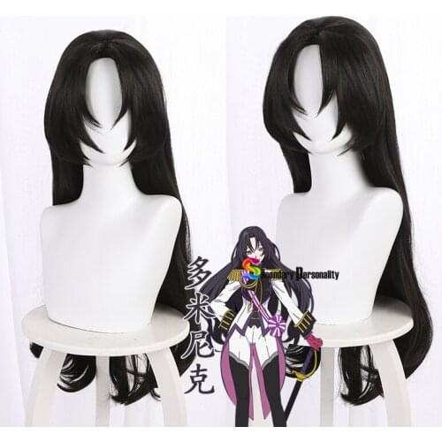 2021 New Anime The Case Study of Vanitas Dominica Natural Black Slightly Curly Long Hair Cos Wig Cosplay Props Cos Costume wig