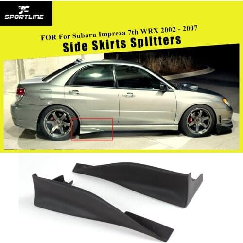 PU Unpainted Black Primer Auto Car Short Side skirts Aprons Bumper Protector For Subaru Impreza 7th WRX 2002 - 2007